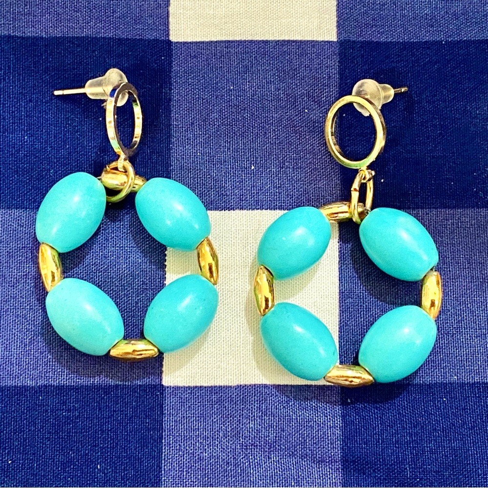 Turquoise Stone Earrings - Picture 12 of 14